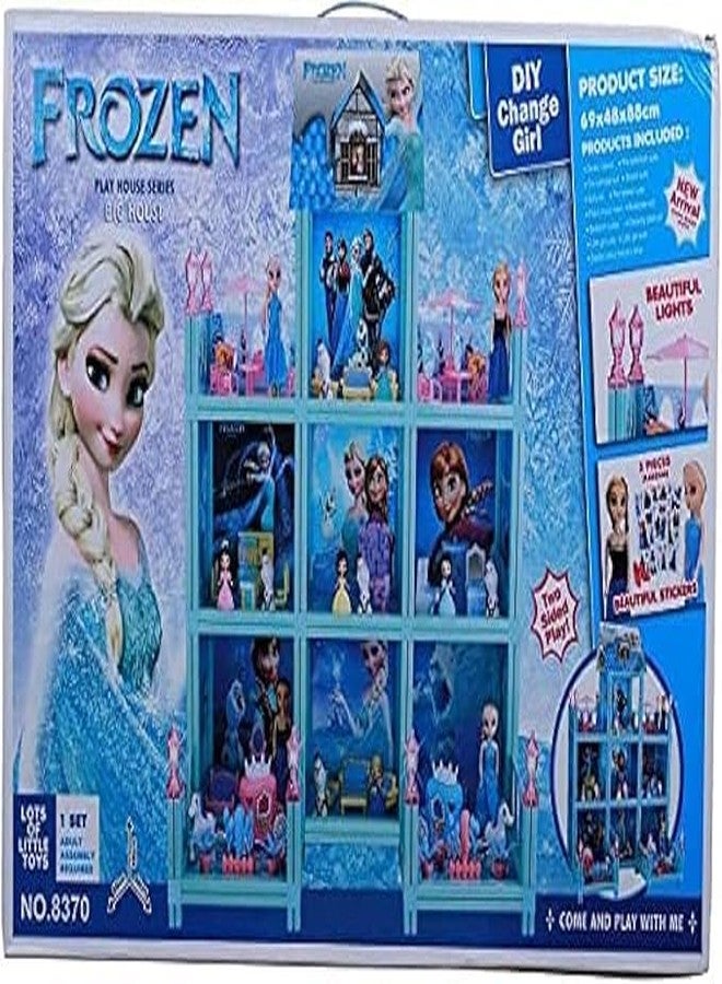 EXOMOON بيت الدمى فروزن من إكسومون | مجموعة لعب من 179 قطعة | بيت دمى للبنات | مجموعة لعب مع إكسسوارات | دمى مع أثاث | مجموعة لعب الأدوار | مناسب للأعمار من 3 إلى 8 سنوات - Image 3